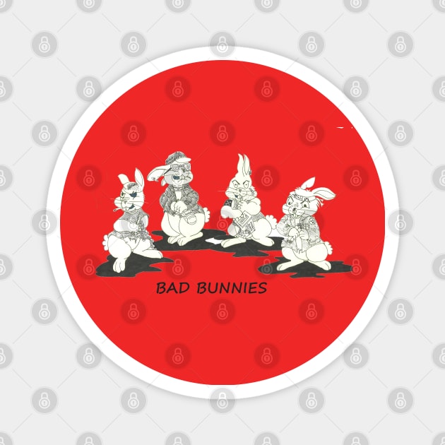 Bad Bunnies Magnet by Loose Tangent Arts